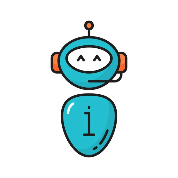 Robô Chatbot Assistente Linha Direta Fones Ouvido Ícone Azul Isolado —  Vetores de Stock