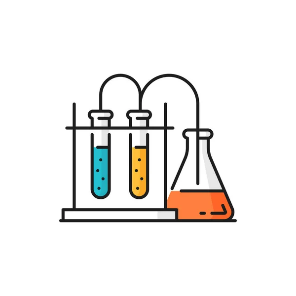 Frascos Investigación Científica Modificaciones Genéticas Aisladas Icono Línea Color Equipos — Archivo Imágenes Vectoriales