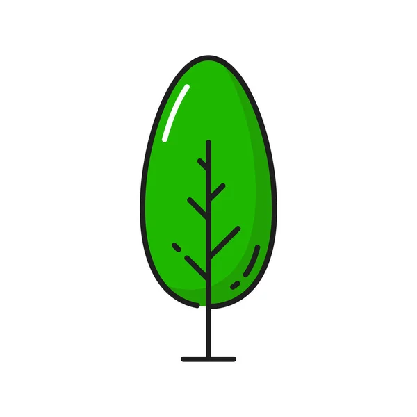 Зеленое Дерево Изолировало Тонкую Линию Иконки Векторная Защита Окружающей Среды — стоковый вектор