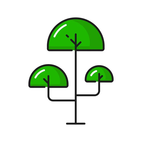 Baum Landschaft Dekor Element Isoliert Lineare Lustige Kinder Pflanze Symbol — Stockvektor