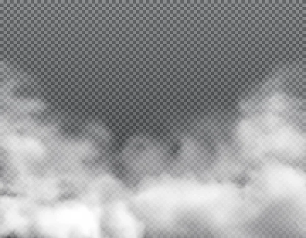 Nebel Oder Wolken Giftiger Dampf Mit Staubsmog Realistischer Vektorhintergrund Wolken — Stockvektor