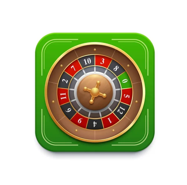 Casino Ruleta Juego Icono Rueda Vector Fortuna Girar Con Números — Vector de stock