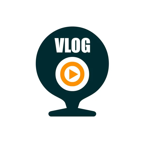 Vlog Simgesi Televizyon Yayını Canlı Yayın Çevrimiçi Video Blog Simgesi — Stok Vektör