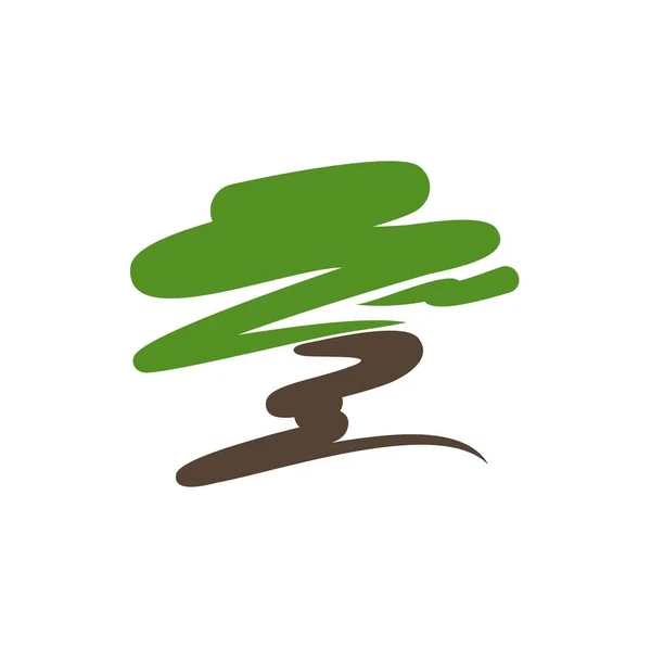 Bonsai Icono Del Árbol Jardín Silueta Pino Japonés Vector Caligrafía — Archivo Imágenes Vectoriales