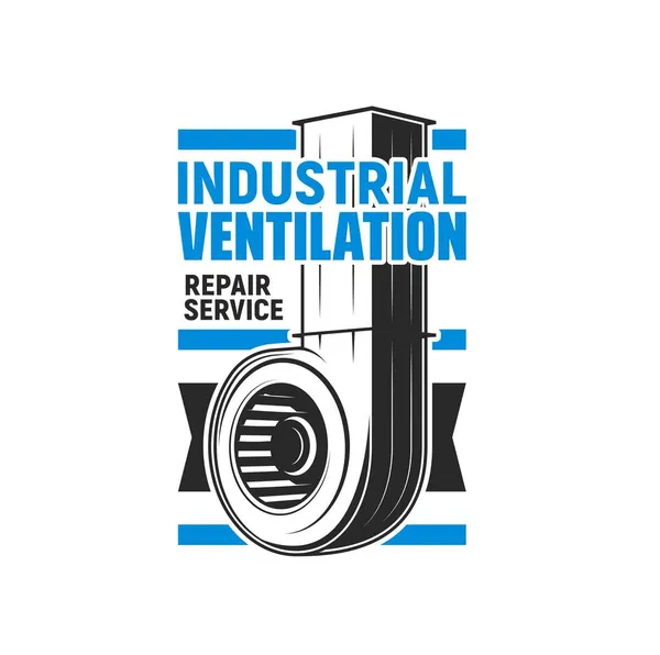 Icona Ventilazione Industriale Con Ventilatore Ventilatore Industriale Vettoriale Isolato Compressore — Vettoriale Stock