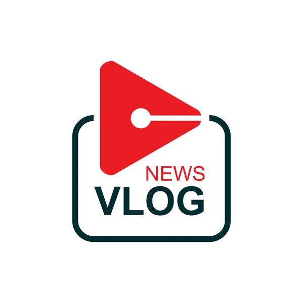Vlog Icoon Televisie Uitzending Live Stream Service Sociaal Netwerk Grafische — Stockvector