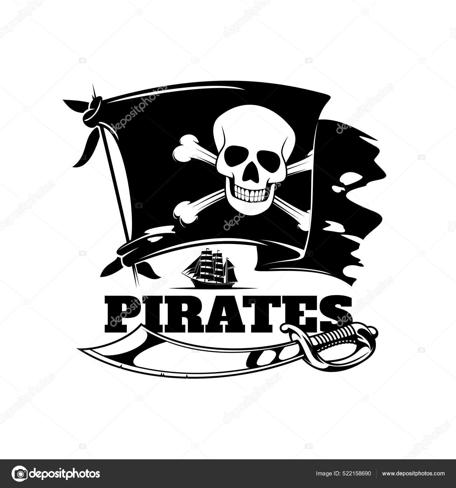 Piratenflagge Jolly Roger Vintage Piraten Stil Zeichen oder