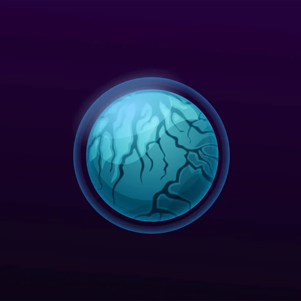 Planeta Espacial Azul Con Icono Interfaz Usuario Juego Atmósfera Planeta — Vector de stock