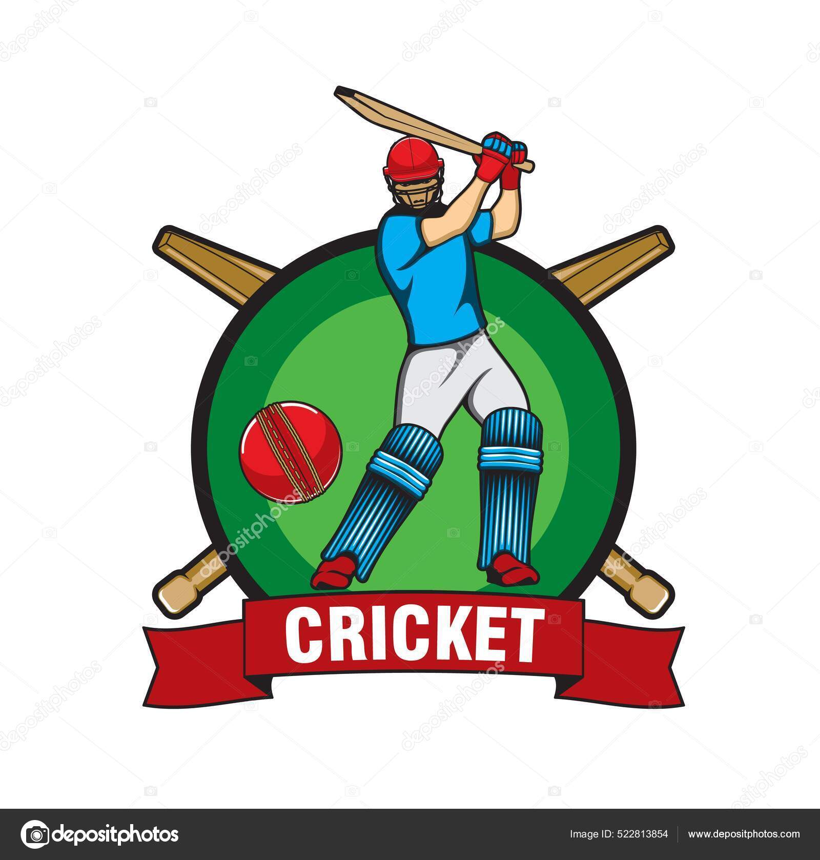 Cricket Game Icon Batsman Ball Cricket Sport Team Professional League Stock Vector Image by