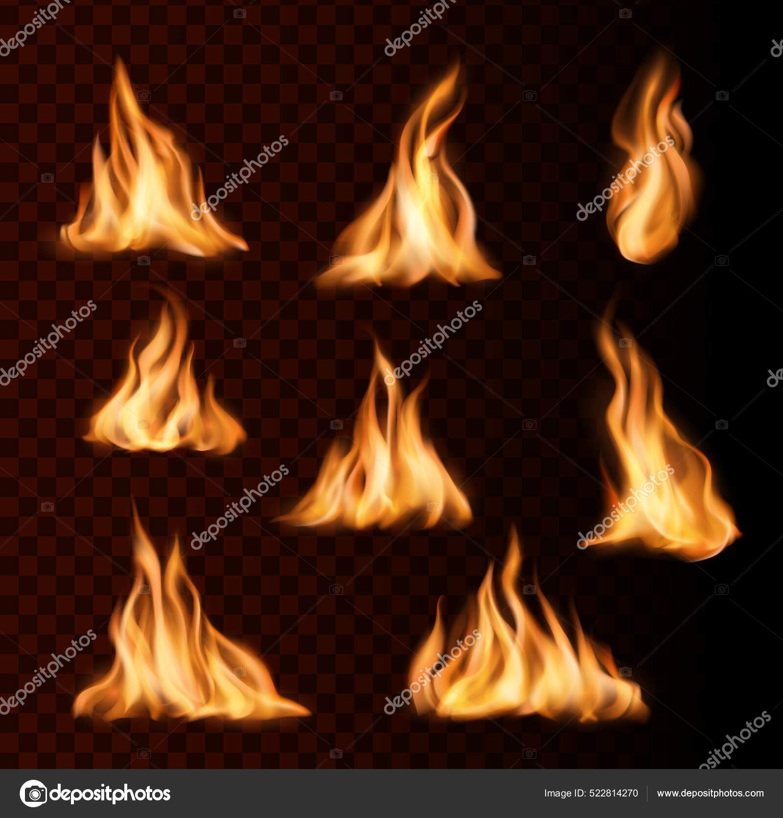 Free Vector, Fire flame burn flare torch hell fiery icons set isolated  vector illustration