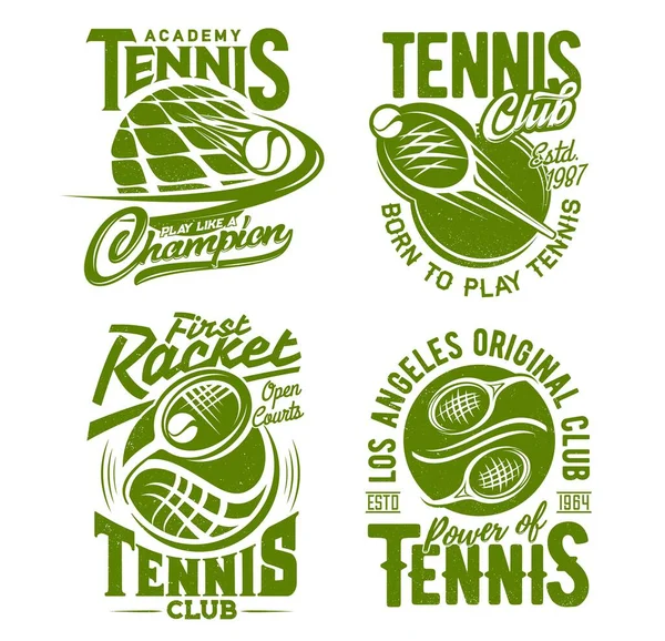 Tennis Racket Ball Shirt Print Vector Mockups Sport Club Player — Stock Vector