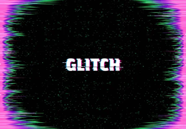 Glitch Scherm Vector Achtergrond Monitor Fout Glitch Effect Met Kleur — Stockvector