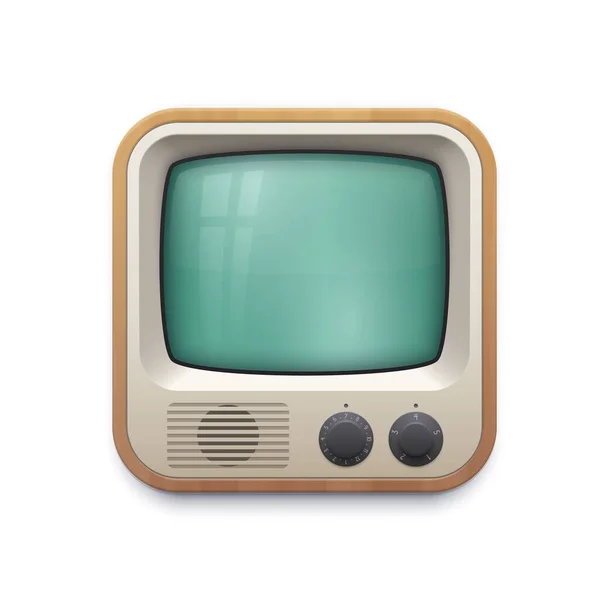 Retro Screen Interface Icon Multimedia Television App Vector Design Isolated — Stock Vector