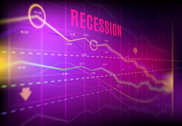 Recesión Económica Caída Del Mercado Valores Comercio Pérdidas Indicadores Rechazados — Vector de stock