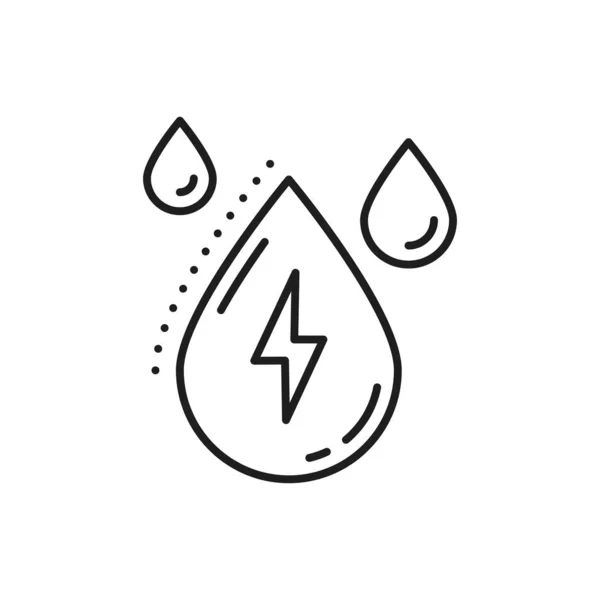 Verlichting Bout Regen Druppels Geïsoleerde Natuurlijke Energiebronnen Dunne Lijn Pictogram — Stockvector
