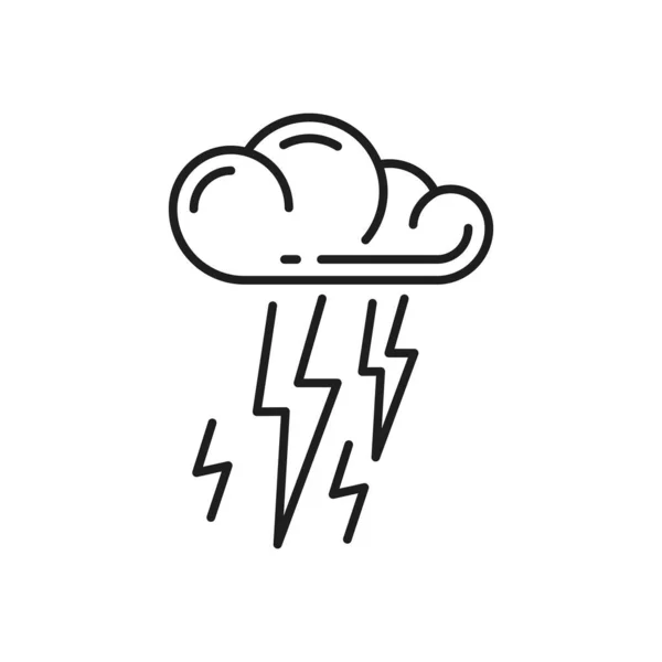 云和灯螺栓隔离了天然能源的细线图标 病媒生态友好型清洁环保能源 雨天标志 天气预报标志 气象雷暴标志 — 图库矢量图片