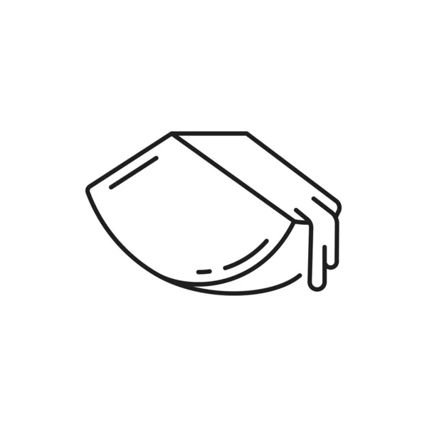 Сырный Соус Изолирован Нарезанный Треугольник Кремовый Чеддер Тонкой Линии Значок — стоковый вектор