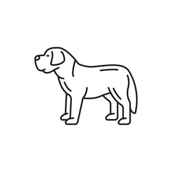 Zwitserse Berg Hond Ras Profiel Bekijken Geïsoleerde Dunne Lijn Pictogram — Stockvector