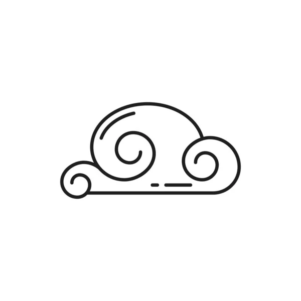 Soplo Viento Chino Nubes Aisladas Icono Línea Delgada Vector Oriental — Archivo Imágenes Vectoriales