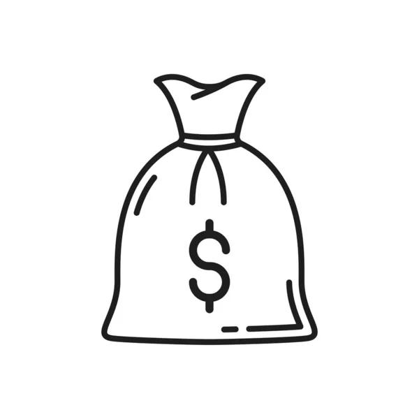 Грошова Сумка Знаком Долара Ізольована Від Значка Тонкої Лінії Векторний — стоковий вектор