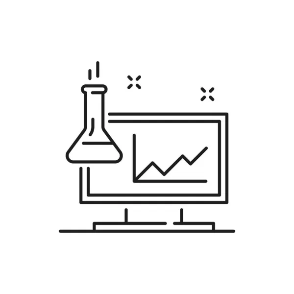 Écran Ordinateur Équipement Laboratoire Avec Cartes Verrerie Chimie Biochimique Pharmacie — Image vectorielle