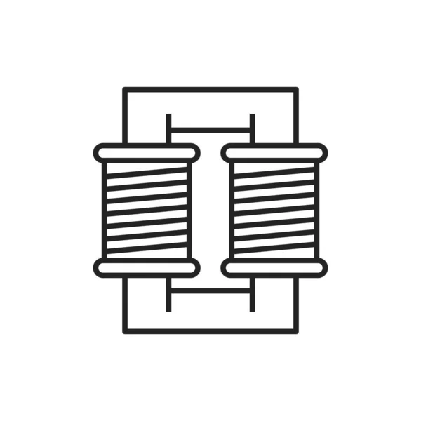 Elektrische Schakelingen Twee Spoelen Verbonden Parallelle Geïsoleerde Outline Icoon Vector — Stockvector