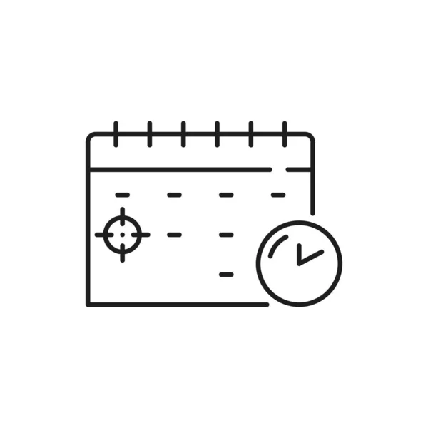 Kalender Notitie Met Lijst Bereikt Doel Geïsoleerd Schema Pictogram Vector — Stockvector