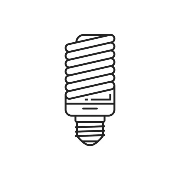 Energiatakarékos Villanykörte Izolált Vékony Vonal Ikon Vektorvázlat Ökofluoreszkáló Villanykörte Kompakt — Stock Vector