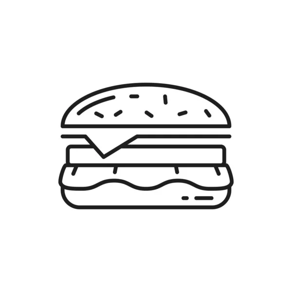 Cheeseburger Fastfood Snack Isoliert Leckeren Burger Mit Gehacktem Fleisch Käse — Stockvektor