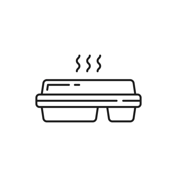 Business Lunch Hot Box Med Snabb Hälsosam Mat Platt Appar — Stock vektor