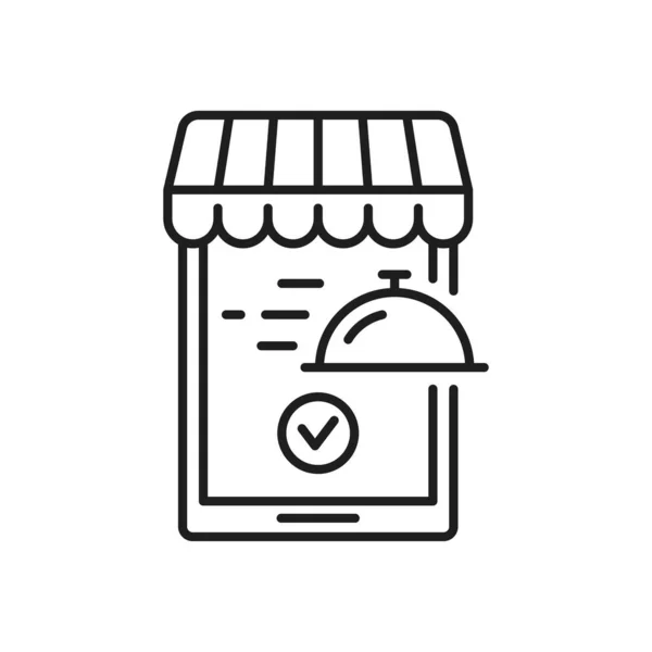 Livraison Express Pour Déjeuner Commandes Ligne Application Mobile Dans Icône — Image vectorielle