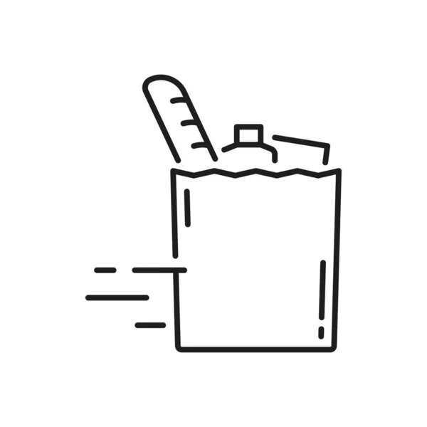 Сумка Продуктами Питания Изолированный Торговый Пакет Молочной Хлебобулочной Продуктовой Продукции — стоковый вектор