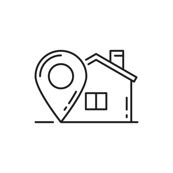 Gps Delivery Parcel Tracking Home House Pinpoint Line Art Icon — Stock Vector