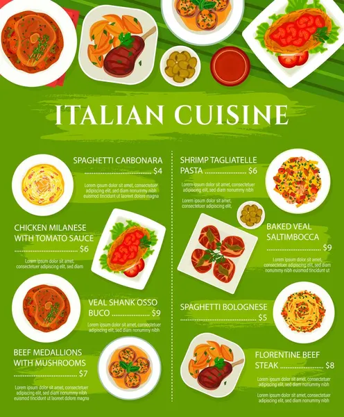 Italian 2024 food menu