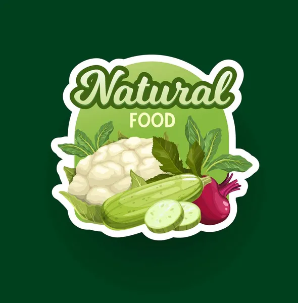 Etiqueta Verduras Granja Verduras Icono Comida Vector Vegetales Naturales Orgánicos — Vector de stock