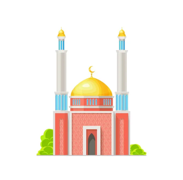 Muzułmański Meczet Budynek Odizolowany Wektor Ikona Islamu Architektury Religijnej Muzułmański — Wektor stockowy