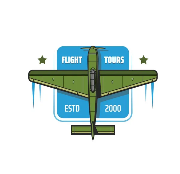 Ikona Wycieczek Lotniczych Podróże Samolotem Lub Turystyka Avia Wypożyczalni Samolotów — Wektor stockowy