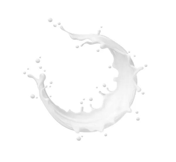 Milk Swirl Frame Splash Splatter White Milky Drops Realistic Vector — Stock Vector