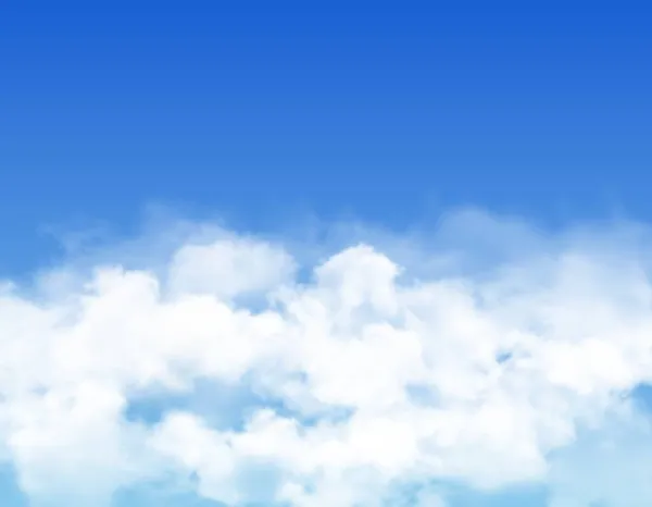 Небесные Облака Туман Голубой Рай Белым Туманом Пар Пушистые Облака — стоковый вектор