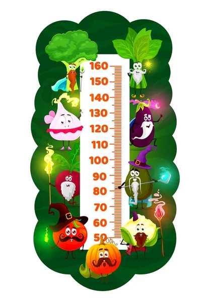Kreslený Kouzelník Zeleniny Čaroděj Nebo Kouzelník Kouzelníci Dětské Výšce Měřič — Stockový vektor