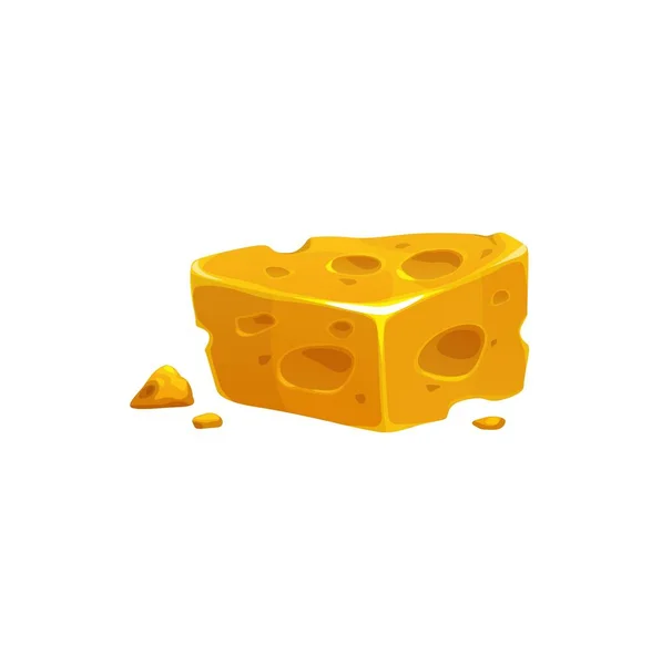 Cartoon Maasdam Dutch Swiss Cheese Food Dairy Product Vector Object — Stock Vector