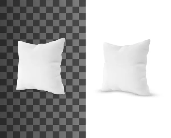 Τετράγωνο Μαξιλάρι Ρεαλιστικό Διανυσματικό Αντικείμενο Υπνοδωμάτιο Μαξιλάρι Ύπνου Καναπές Λευκό — Διανυσματικό Αρχείο
