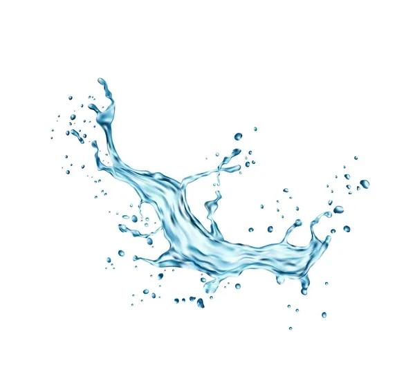 Agua Limpia Salpicada Con Gotas Agua Pura Líquido Transparente Agua — Vector de stock