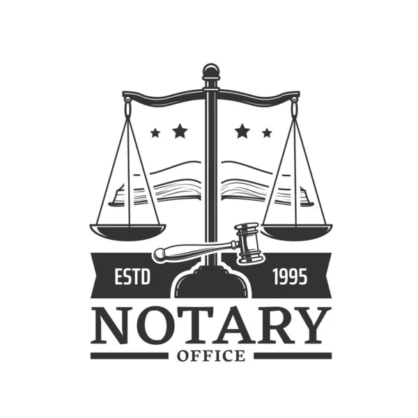 Serviço Notário Ícone Escritório Advogado Agência Advogados Notário Empresa Selo — Vetor de Stock
