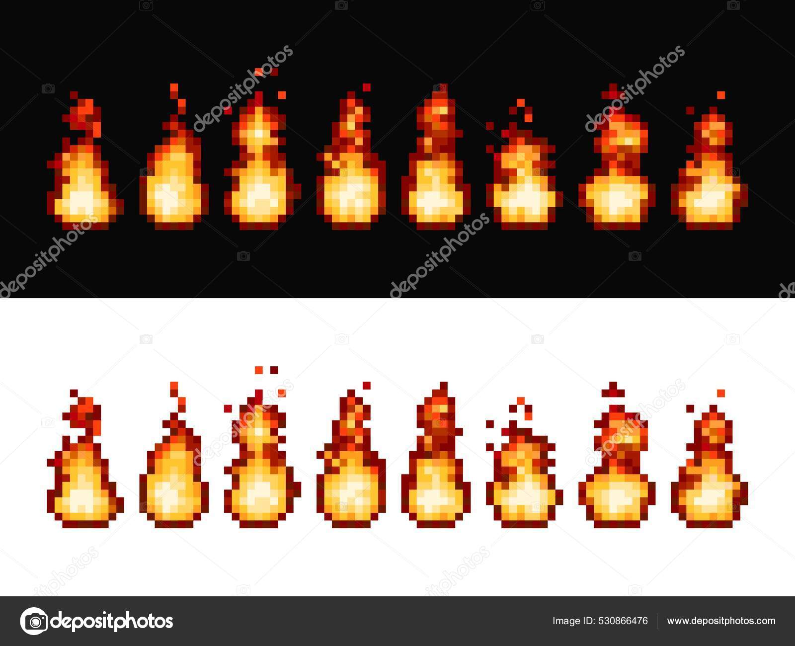 Animação Fogueira Chama Fogo Desenho Animado Sprite Madeira