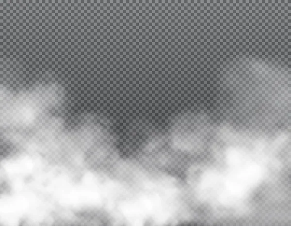 Niebla Nubes Humo Blanco Tóxico Vapor Vapor Fondo Vectorial Niebla — Vector de stock