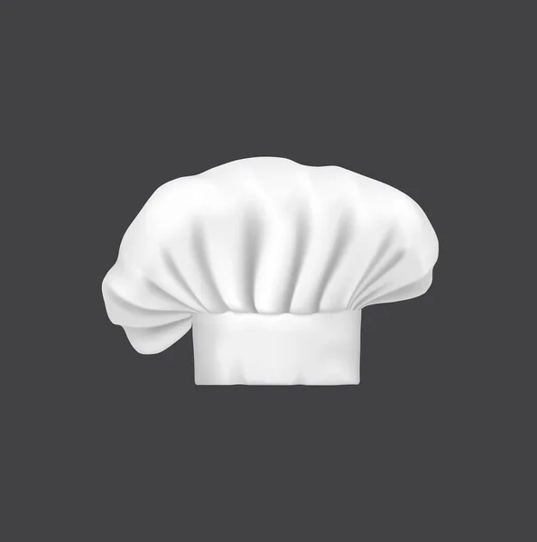 Sombrero Chef Realista Gorra Cocinero Toque Panadero Restaurante Cafetería Trabajador — Archivo Imágenes Vectoriales