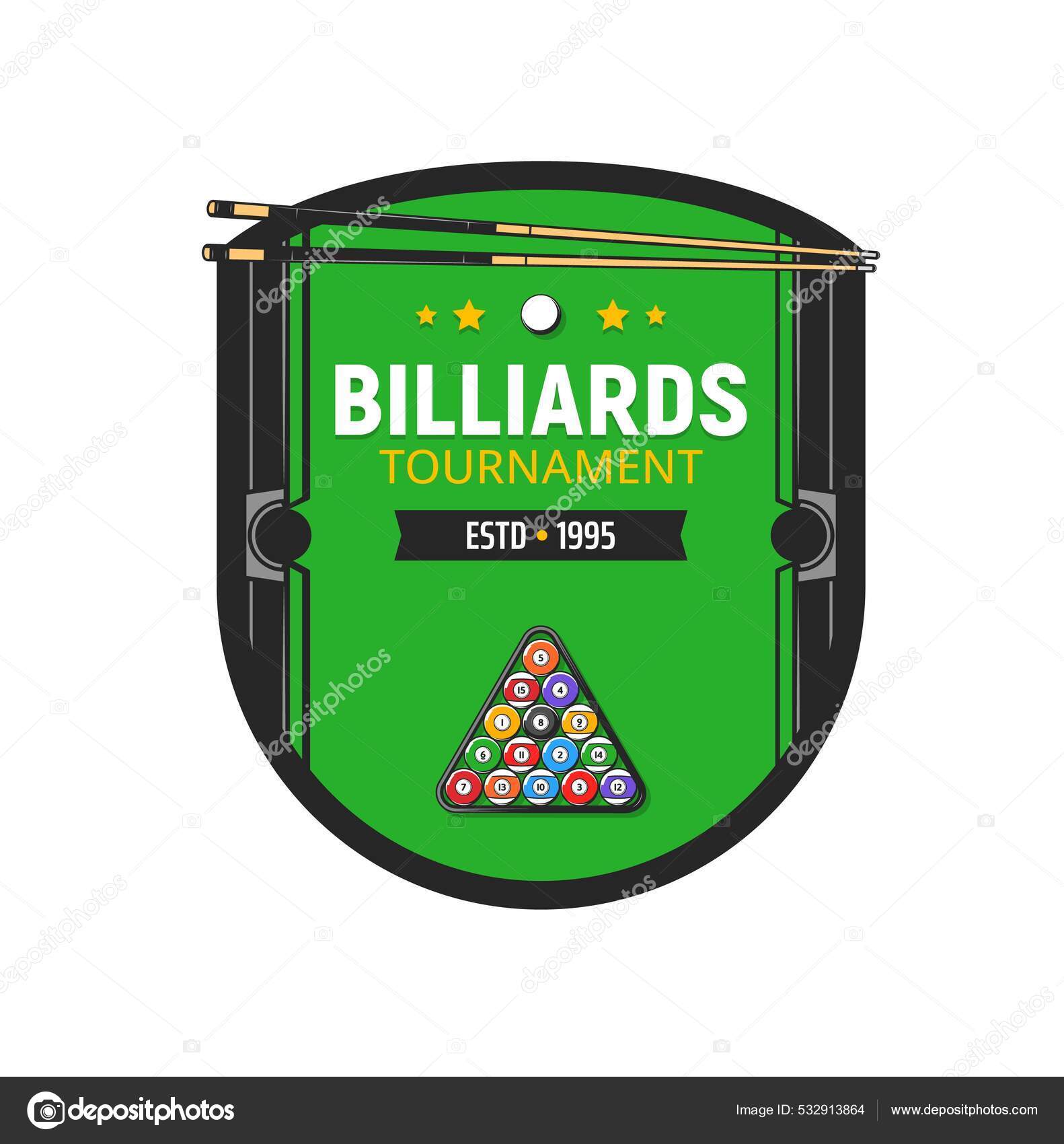 ícone Billiard Snooker Ou Clube Desportivo Ilustração do Vetor