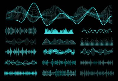 HUD ses dalgaları, ses dengeleyici ve ses kontrol frekans akış elemanları ayarlandı. Radyo sinyali, müzik dalgası ve ses dalgası spektrumu, ses hacmi, titreşim gücü neon vektör eğrileri