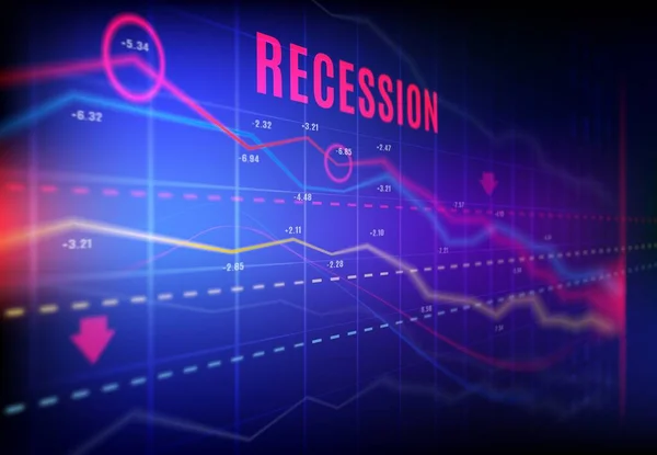 Recessão Econômica Queda Mercado Ações Gráficos Vetoriais Perda Negociação Com — Vetor de Stock